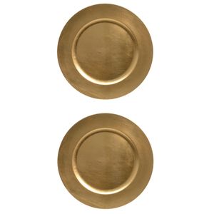 6x stuks diner borden/onderborden goud glimmend 33 cm