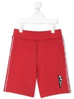 Neil Barrett Kids short à bande logo - Rouge