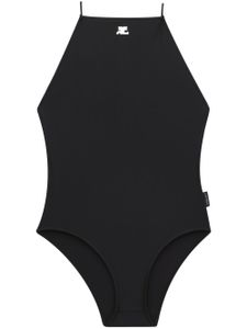 Courrèges maillot de bain à patch logo - Noir