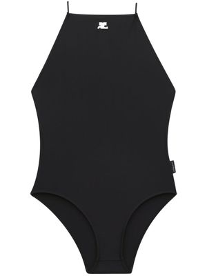 Courrèges maillot de bain à patch logo - Noir