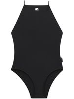 Courrèges maillot de bain à patch logo - Noir