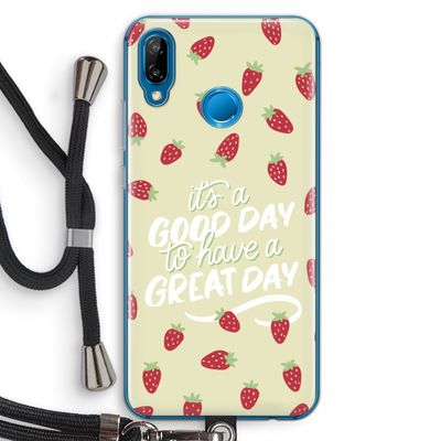 Don't forget to have a great day: Huawei P20 Lite Transparant Hoesje met koord