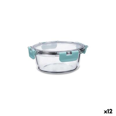 Hermetische Lunchtrommel Quid Purity Rond 640 ml Transparant Glas (12 Stuks)