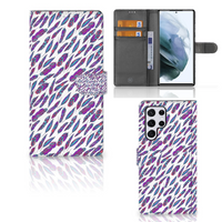 Samsung Galaxy S22 Ultra Telefoon Hoesje Feathers Color - thumbnail