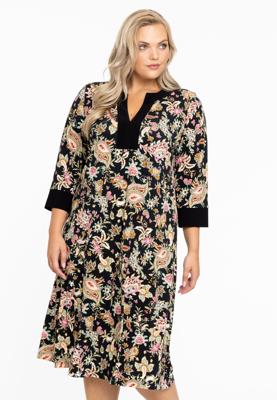 Yoek Jurk A-lijn PAISLEY | Zwart | Maat 42/44
