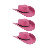 3x Roze cowboyhoeden Wichita voor dames - thumbnail