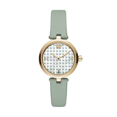 Horlogeband Armani AR11314 Leder Groen