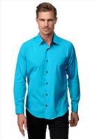 ItalianStyle - Heren Overhemd - Slim Fit Model - Turkis Blauw - Modaitalia