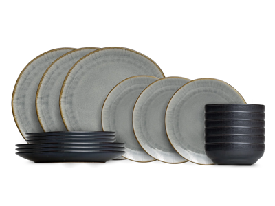 Cookinglife Serviesset Nola Warm Grey - 18-delig / 6 personen - 6 dinerborden, 6 ontbijtborden en 6 kommen