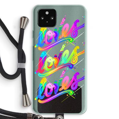 Loves: Pixel 5a 5G Transparant Hoesje met koord