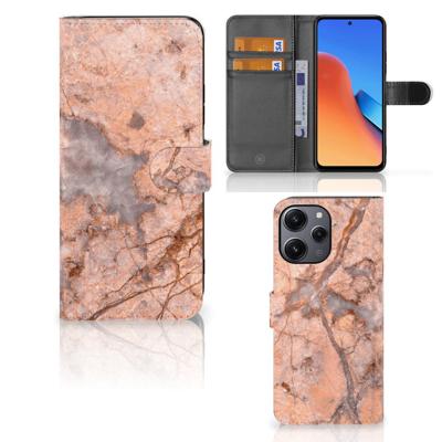 Xiaomi Redmi 12 | Bookcase | Marmer Oranje | Portemonnee hoesje