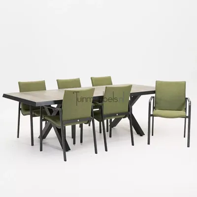 Tuinstoel Anzio dining Forest Green met Castilla negro kruispoot