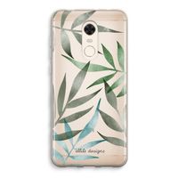 Tropical watercolor leaves: Xiaomi Redmi 5 Transparant Hoesje