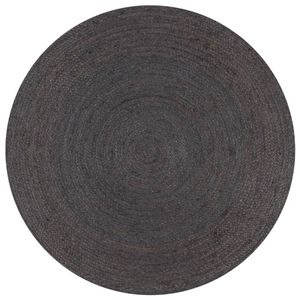 VidaXL Vloerkleed handgemaakt rond 90 cm jute donkergrijs