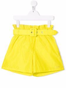 MSGM Kids short ample à taille ceinturée - Jaune