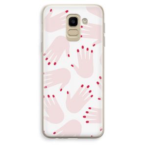 Hands pink: Samsung Galaxy J6 (2018) Transparant Hoesje
