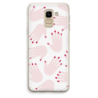 Hands pink: Samsung Galaxy J6 (2018) Transparant Hoesje
