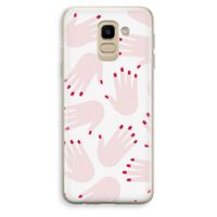 Hands pink: Samsung Galaxy J6 (2018) Transparant Hoesje