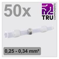 TRU COMPONENTS TC-12888416 Stootverbinder Met krimpkous 0.25 mm² 0.34 mm² Volledig geïsoleerd Wit 50 stuk(s) - thumbnail