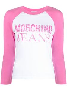 MOSCHINO JEANS haut en jersey à manches raglan - Rose