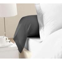 LOVELY HOME Set van 2 100% katoen 85x185 cm donkergrijs