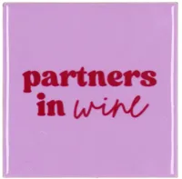 Daan Kromhout Design tegeltje keramiek partners in wine 10x10cm purple