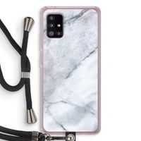 Witte marmer: Samsung Galaxy A51 5G Transparant Hoesje met koord