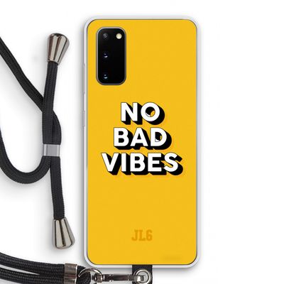 No Bad Vibes: Samsung Galaxy S20 Transparant Hoesje met koord