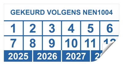 Keuringssticker gekeurd volgens NEN 1004 rechthoek 50 x 25 mm - 500 stuks (op rol)