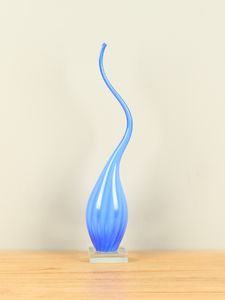 Asbestemming, glazen druppel blauw, 43 cm, B014