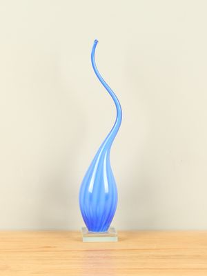 Asbestemming, glazen druppel blauw, 43 cm, B014