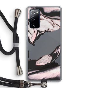 Roze stroom: Samsung Galaxy S20 FE / S20 FE 5G Transparant Hoesje met koord
