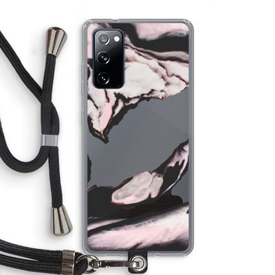 Roze stroom: Samsung Galaxy S20 FE / S20 FE 5G Transparant Hoesje met koord