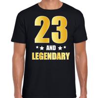 23 and legendary verjaardag cadeau t-shirt - zwart - gouden letters - heren - 23 jaar geworden