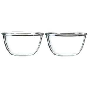 2x Salade schalen/slakommen van glas 24 cm