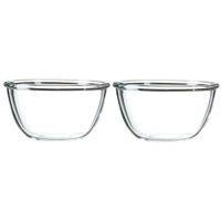 2x Salade schalen/slakommen van glas 24 cm