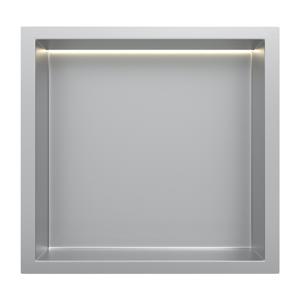 Wandnis Sanidelux | Inbouw | 30x30x10 cm | Met verlichting | 1 vak | RVS