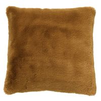 Dutch Decor - ZAYA - Sierkussen 45x45 cm - bontlook - effen kleur - Tobacco Brown - bruin