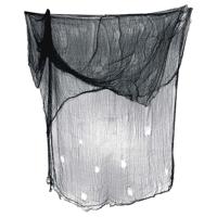 Horror/halloween deco wand - plafond gordijn stof - zwart - 200 x 500 cm - griezel uitstraling