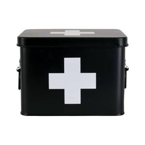 present time - Medicine storage box medium metal matt black