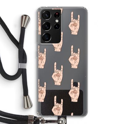 Rock: Samsung Galaxy S21 Ultra Transparant Hoesje met koord