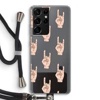 Rock: Samsung Galaxy S21 Ultra Transparant Hoesje met koord