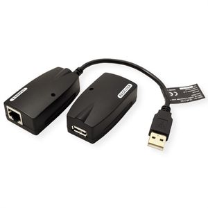 VALUE 12.99.1123 tussenstuk voor kabels USB-A, RJ-45 Zwart