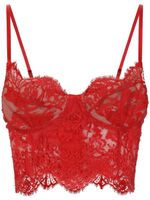 Dolce & Gabbana haut-corset à détails en dentelle - Rouge