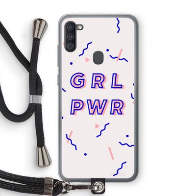 GRL PWR: Samsung Galaxy A11 Transparant Hoesje met koord