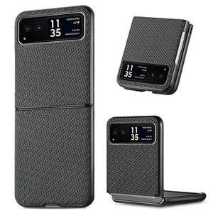 Motorola Razr 40 Hybride Hoesje - Koolstofvezel - Zwart