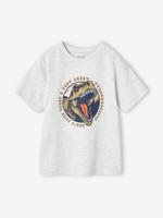 Jongensshirt met dinomotief gemêleerd wit