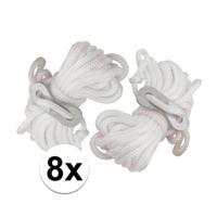 Scheerlijnen met gatspanners - set 8x stuks - wit - 3,5 meter Scheerlijnen met gatspanners - set 8x stuks - wit - 3,5 meter