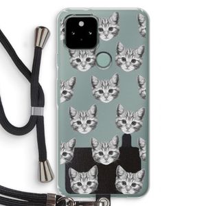 Kitten: Pixel 5 Transparant Hoesje met koord