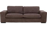 Goossens Excellent Bank Morceau In Leer donkerbruin, leer, 2-zits, urban industrieel